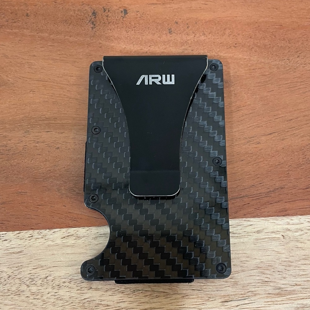 ARW Slim Cool Wallet. RFID protection. Carbon and black. Used